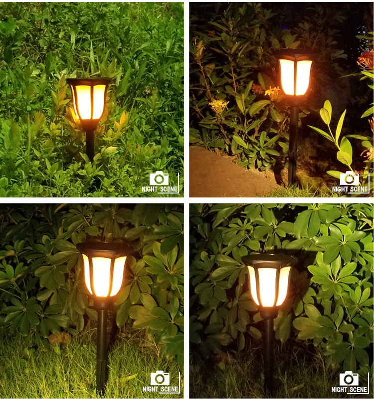 聚木照明太阳能火焰灯壁灯 led室内外防水投光灯太阳能庭院灯路灯